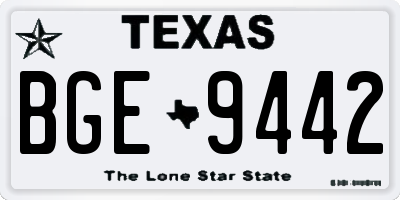 TX license plate BGE9442