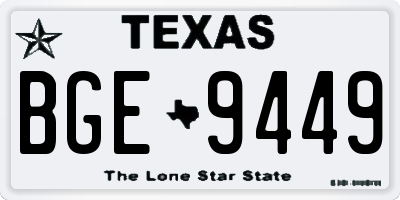 TX license plate BGE9449