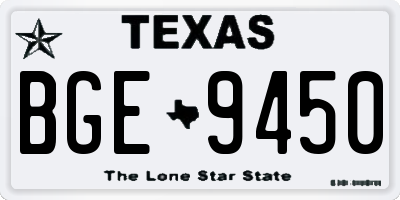 TX license plate BGE9450