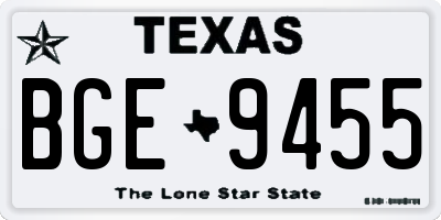 TX license plate BGE9455