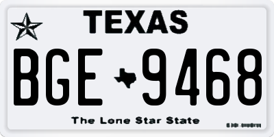 TX license plate BGE9468