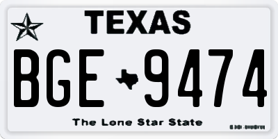 TX license plate BGE9474