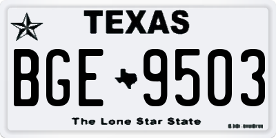 TX license plate BGE9503
