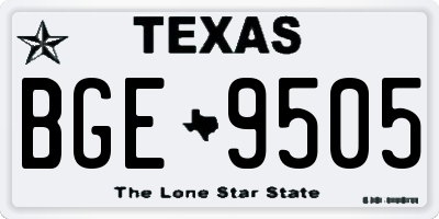 TX license plate BGE9505