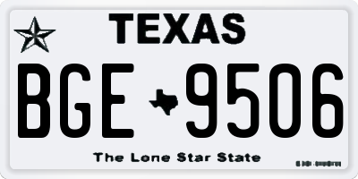TX license plate BGE9506