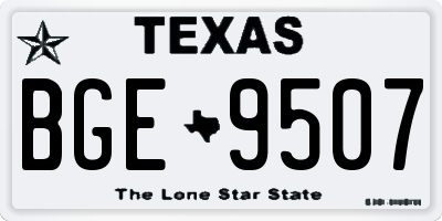 TX license plate BGE9507