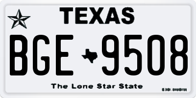 TX license plate BGE9508