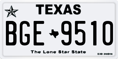 TX license plate BGE9510