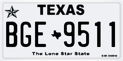 TX license plate BGE9511