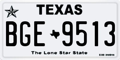 TX license plate BGE9513