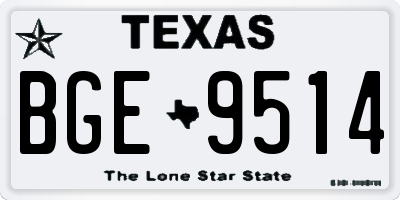 TX license plate BGE9514