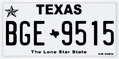 TX license plate BGE9515
