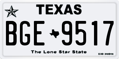 TX license plate BGE9517
