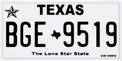 TX license plate BGE9519