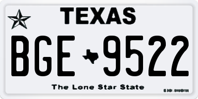 TX license plate BGE9522