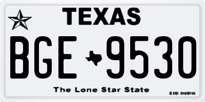 TX license plate BGE9530