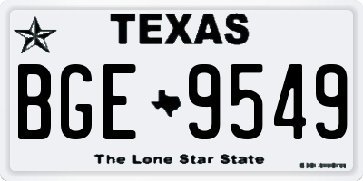 TX license plate BGE9549