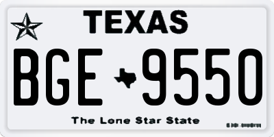 TX license plate BGE9550