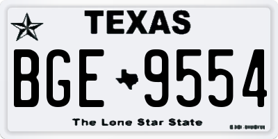 TX license plate BGE9554