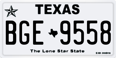 TX license plate BGE9558
