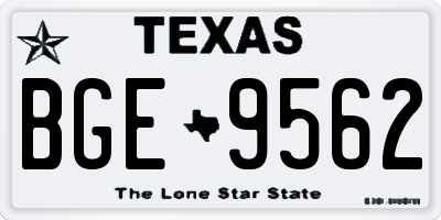 TX license plate BGE9562