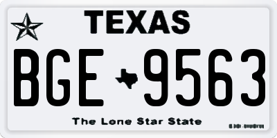 TX license plate BGE9563