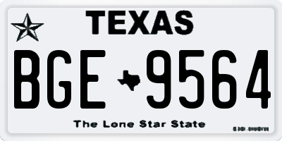 TX license plate BGE9564