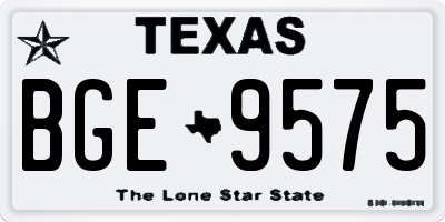 TX license plate BGE9575