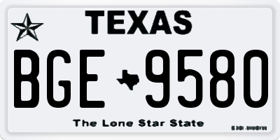 TX license plate BGE9580