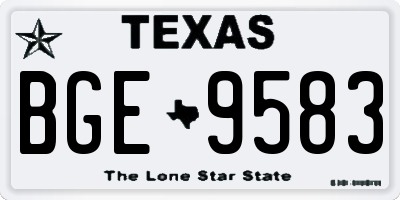 TX license plate BGE9583