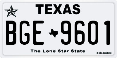 TX license plate BGE9601
