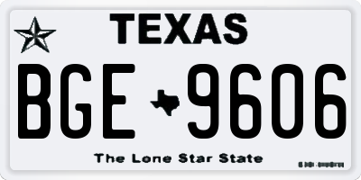 TX license plate BGE9606