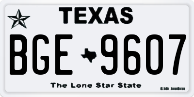 TX license plate BGE9607