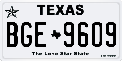 TX license plate BGE9609