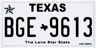 TX license plate BGE9613