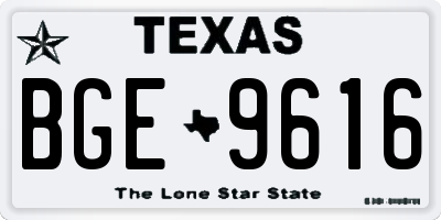 TX license plate BGE9616