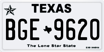 TX license plate BGE9620