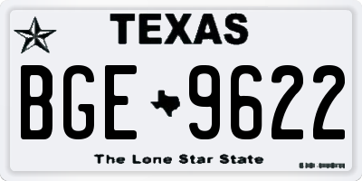 TX license plate BGE9622