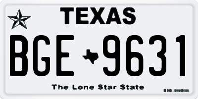 TX license plate BGE9631