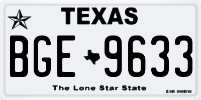TX license plate BGE9633