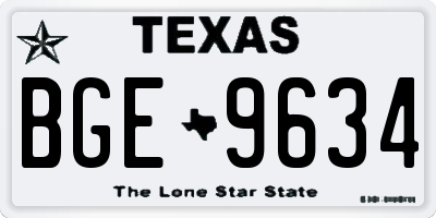 TX license plate BGE9634