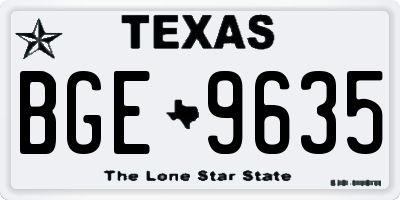 TX license plate BGE9635