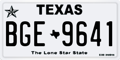 TX license plate BGE9641