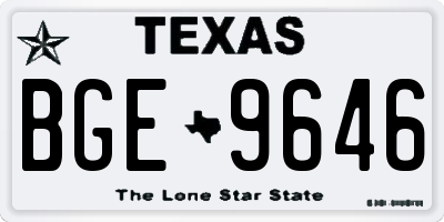 TX license plate BGE9646