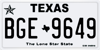 TX license plate BGE9649