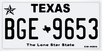 TX license plate BGE9653