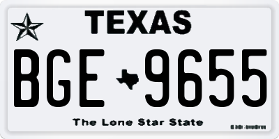 TX license plate BGE9655
