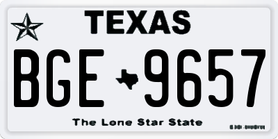 TX license plate BGE9657