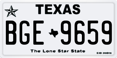 TX license plate BGE9659