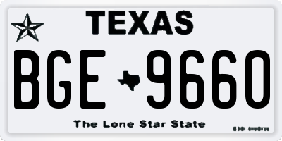 TX license plate BGE9660